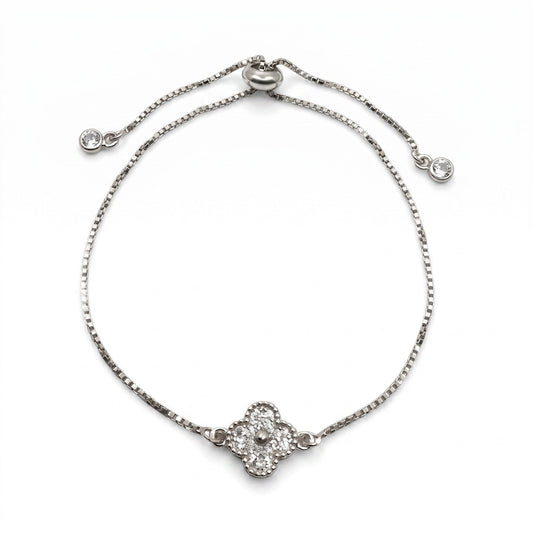 CZ Clover Charm Bracelet Bracelet athenadesigns PBT455CLV 