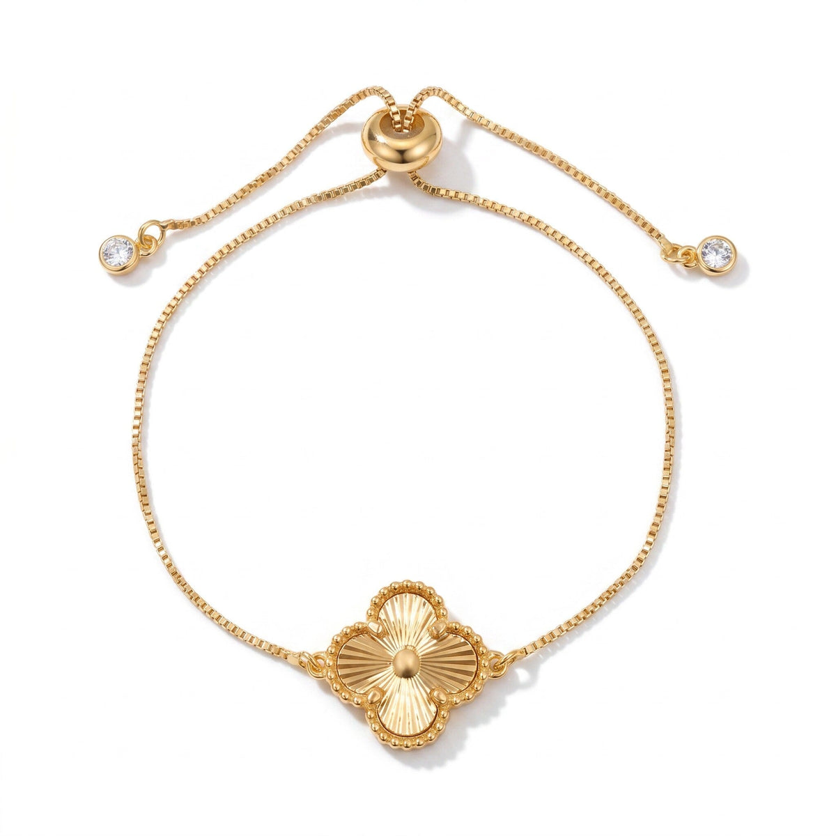 Clover Charm Bracelet Bracelet Iishii Designs PBT4CLVG Gold 