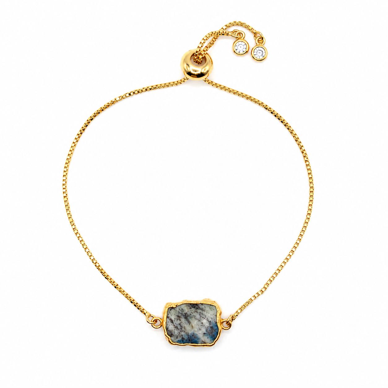 Azurite Jasper Pull Chain Bracelet Bracelet athenadesigns PBT748AJ 