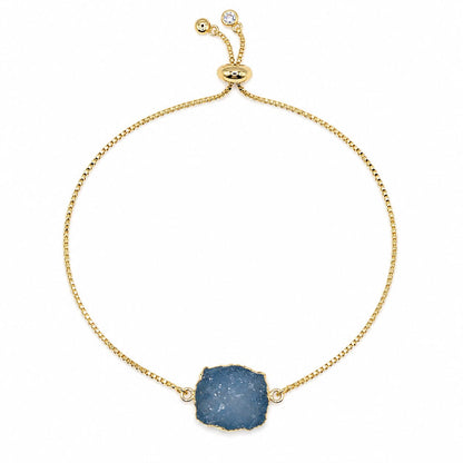 Blue Druzy Pull Chain Bracelet Bracelet athenadesigns GOLD: PBT748DZB 