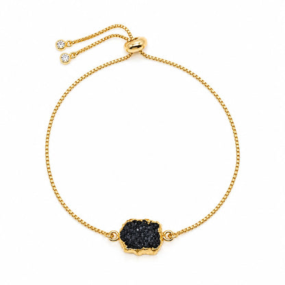 Druzy Pull Chain Bracelet Bracelet athenadesigns PBT748DZX Black 