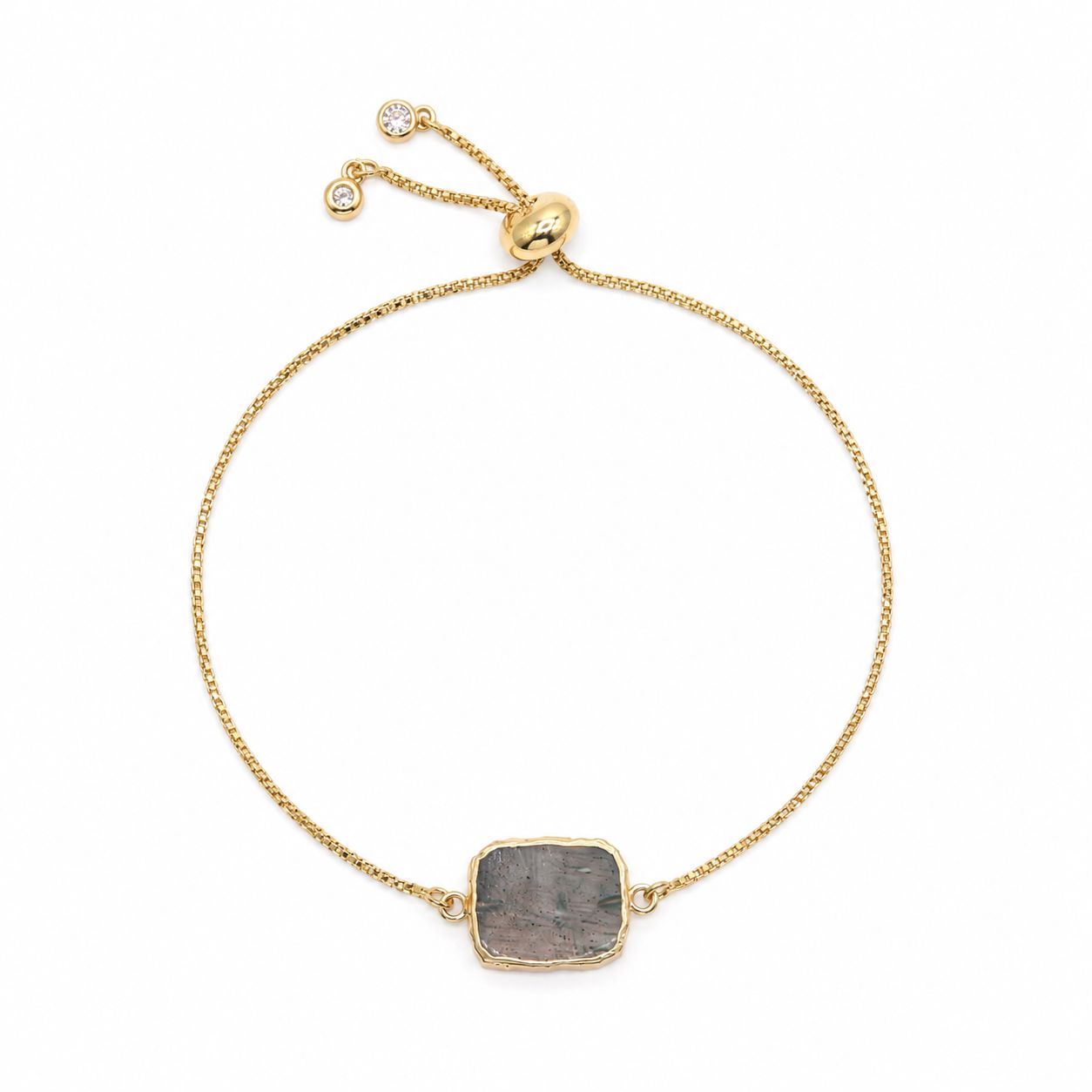 Labradorite Pull Chain Bracelet Bracelet athenadesigns Gold; PBT748LD 