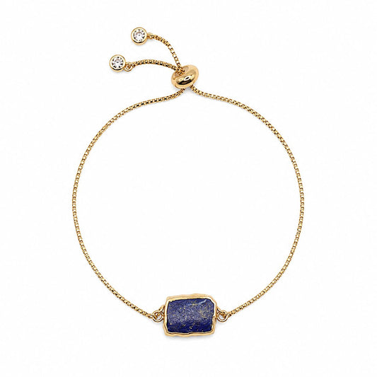 Lapis Pull Chain Bracelet Bracelet athenadesigns Gold; PBT748LP 