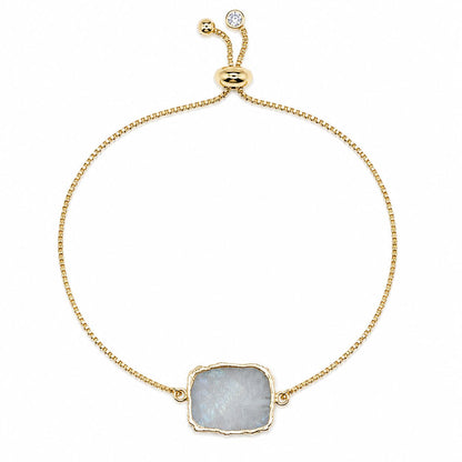 Moonstone Pull Chain Bracelet Bracelet athenadesigns Gold; PBT748MN 