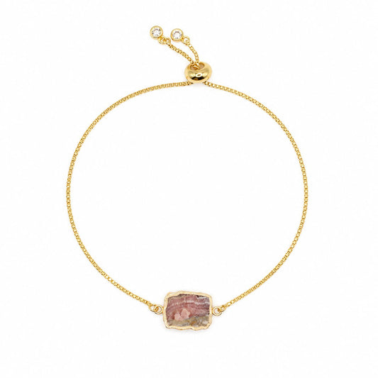 Rhodochrosite Pull Chain Bracelet Bracelet athenadesigns PBT748RD 