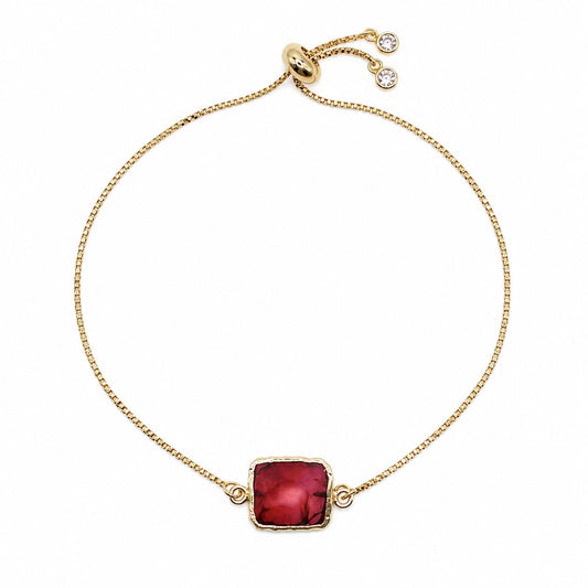 Garnet Pull Chain Bracelet Bracelet athenadesigns PBT748R 