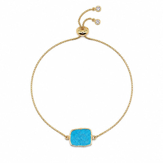 Turquoise Pull Chain Bracelet Bracelet athenadesigns Gold: PBT748TQ 