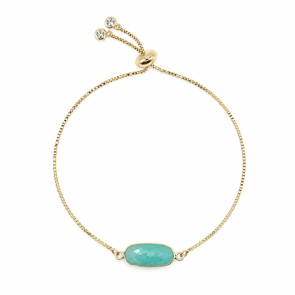 Rectangular Pull Chain Bracelet: Amazonite Bracelet athenadesigns PBT780AZ 