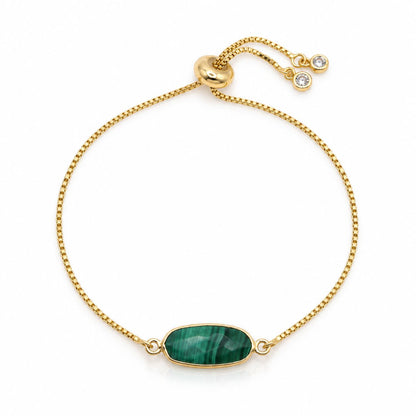 Rectangular Pull Chain Bracelet Bracelet Gems Ocean PBT780MLT Malachite 