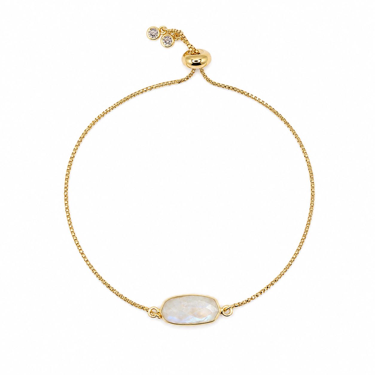 Rectangular Pull Chain Bracelet: Moonstone Bracelet athenadesigns PBT780MN 