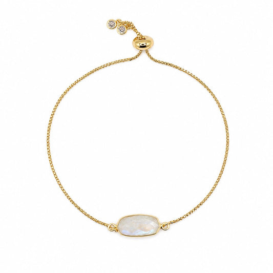 Rectangular Pull Chain Bracelet: Moonstone Bracelet athenadesigns PBT780MN 