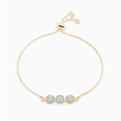 Triple Gem Pull Chain Bracelet Bracelets GemDesignss PGBT3401A Amazonite 
