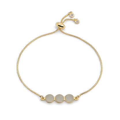 Triple Gem Pull Chain Bracelet Bracelets GemDesignss PGBT3401M Moonstone 