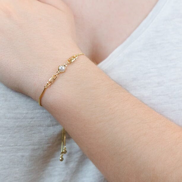 Pearl Swirl Pull Chain Bracelet Bracelets athenadesigns 