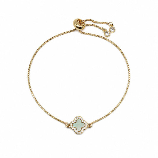 Mother of Pearl Clover Bracelet Bracelet athenadesigns PGBT435CLV 