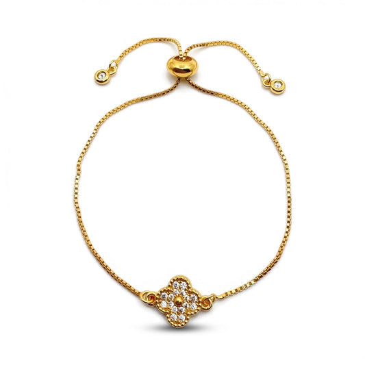 CZ Clover Charm Bracelet Bracelet athenadesigns PGBT455CLV 