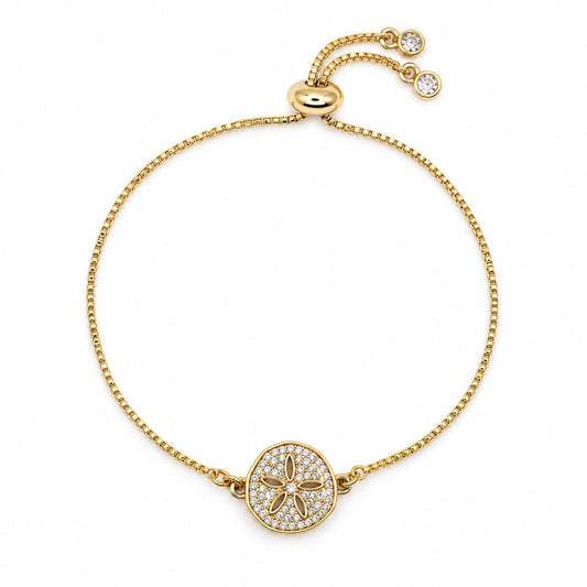 Sand Dollar Pull Chain Bracelet Bracelet Beads PGBT465SD Gold 
