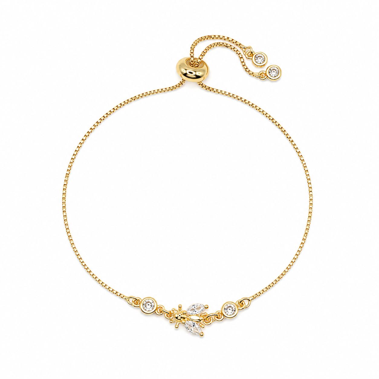 Queen Bee Pull Chain Bracelet Bracelets Beads PGBT5073 Gold 