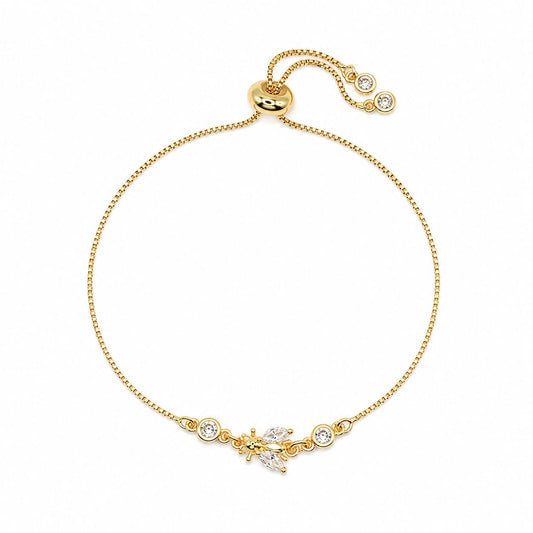 Queen Bee Pull Chain Bracelet Bracelets Beads PGBT5073 Gold 