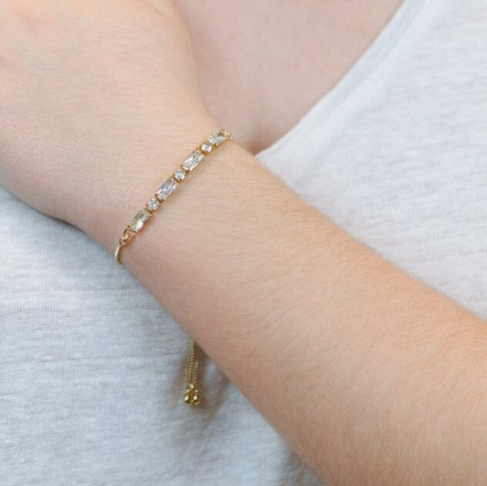 Pull Chain Bracelet With Cz Bar Bracelets athenadesigns 