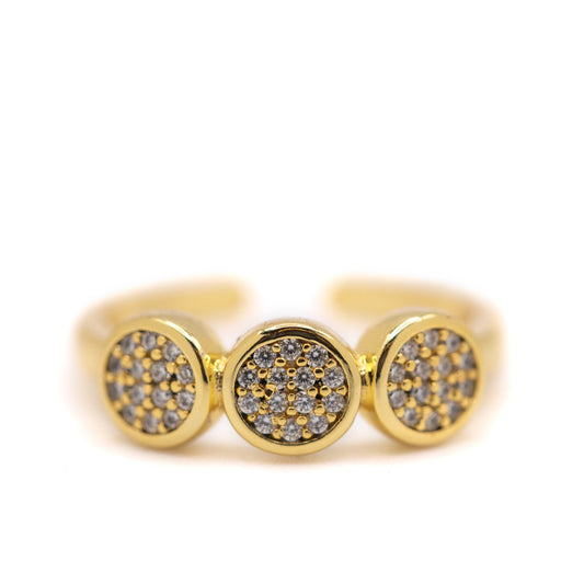 Triple Disk Ring Rings athenadesigns WRGC1216 Gold 
