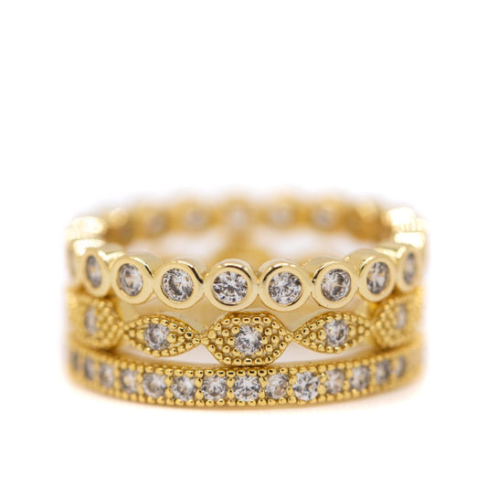 Triple Stack Ring Rings athenadesigns RGG3/455 Gold / 6 