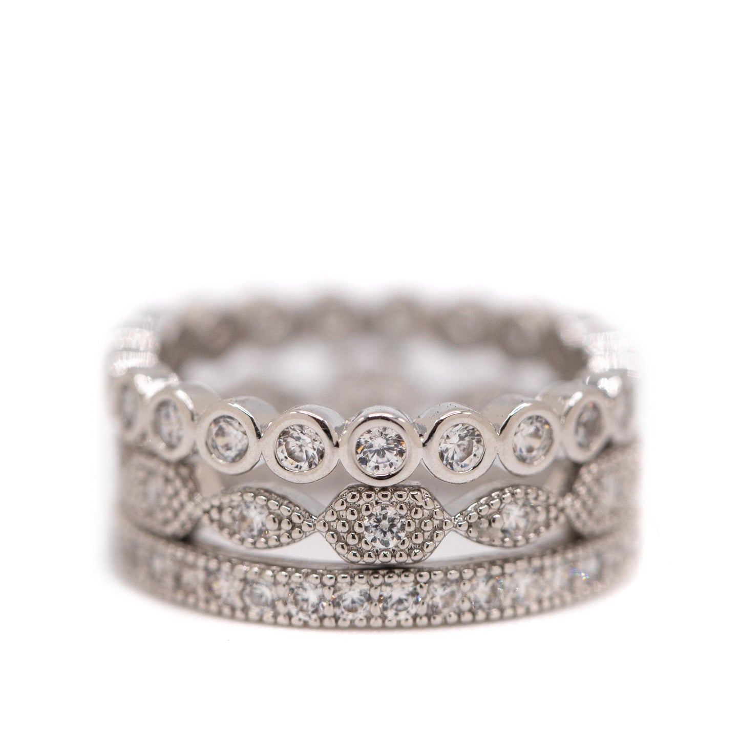 Triple Stack Ring Rings athenadesigns WRGS3/455 Silver / 6 