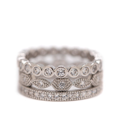 Triple Stack Ring Rings athenadesigns WRGS3/455 Silver / 6 