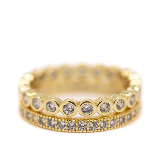 Double Stack Ring Rings athenadesigns RGG2/455 Gold / 6 