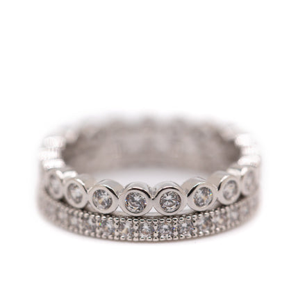 Double Stack Ring Rings athenadesigns WRGS2/455 Silver / 6 