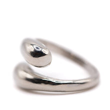 Load image into Gallery viewer, Double Teardrop Adjustable Ring: Silver Plated Rings Athena Designs 
