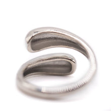 Load image into Gallery viewer, Double Teardrop Adjustable Ring: Silver Plated Rings Athena Designs 
