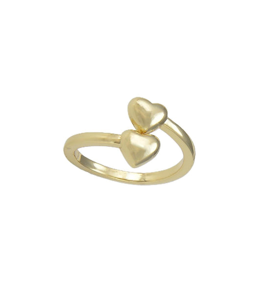 Double The Love Ring Rings athenadesigns WRG243 Gold 
