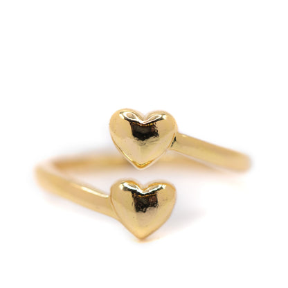 Double The Love Ring Rings athenadesigns WRG243 Gold 