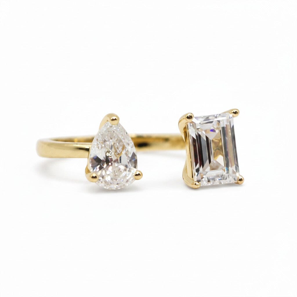 CZ Pear & Rectangle Ring Rings Athena Designs RG2/4508 