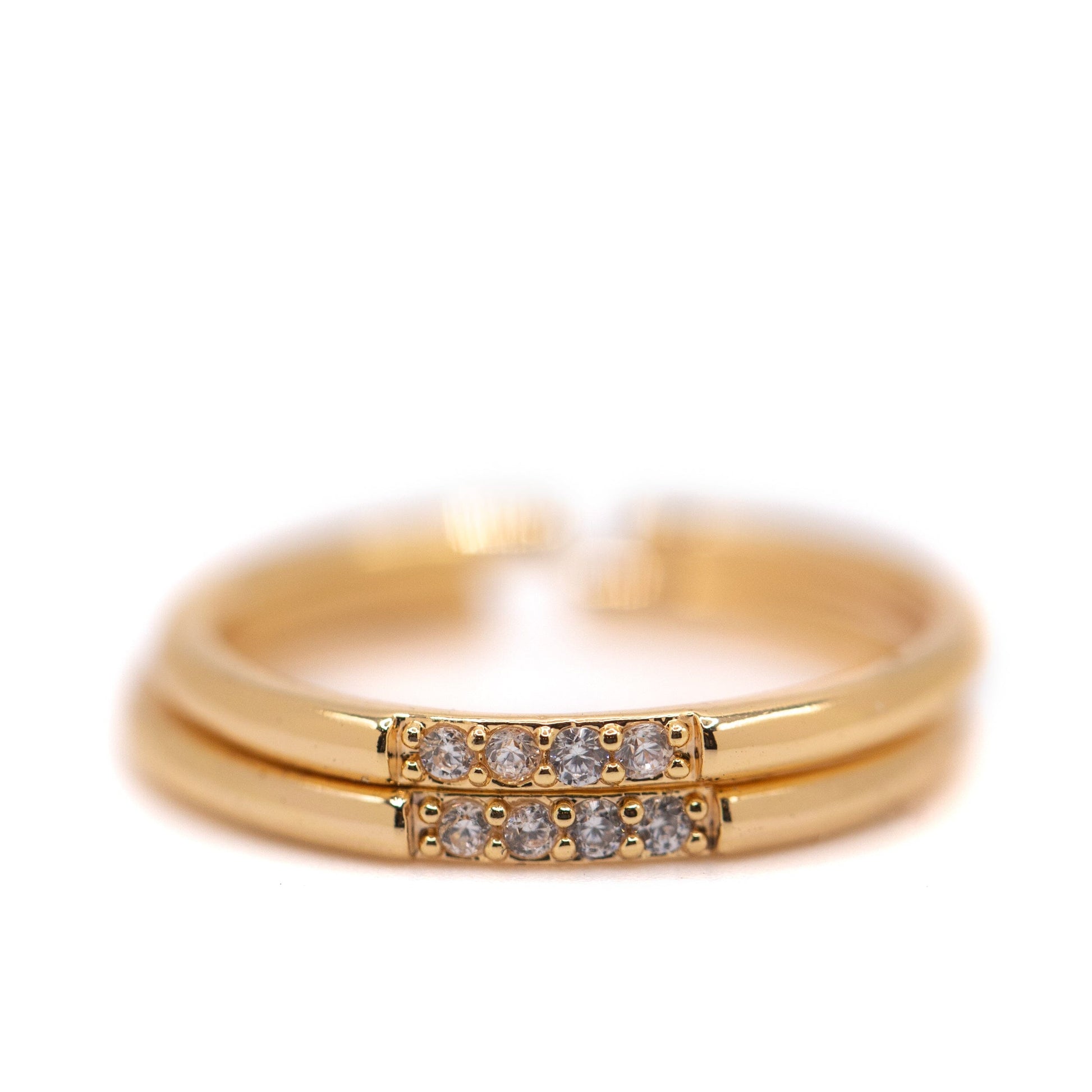 Double Band with CZ Rings athenadesigns RG32CZ Gold 