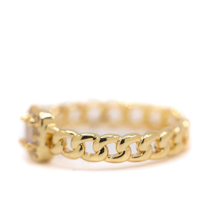 Square CZ Baguette Ring Rings athenadesigns 
