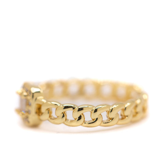 Square CZ Baguette Ring Rings athenadesigns 