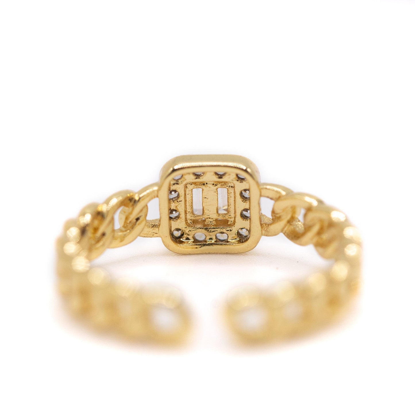 Square CZ Baguette Ring Rings athenadesigns 