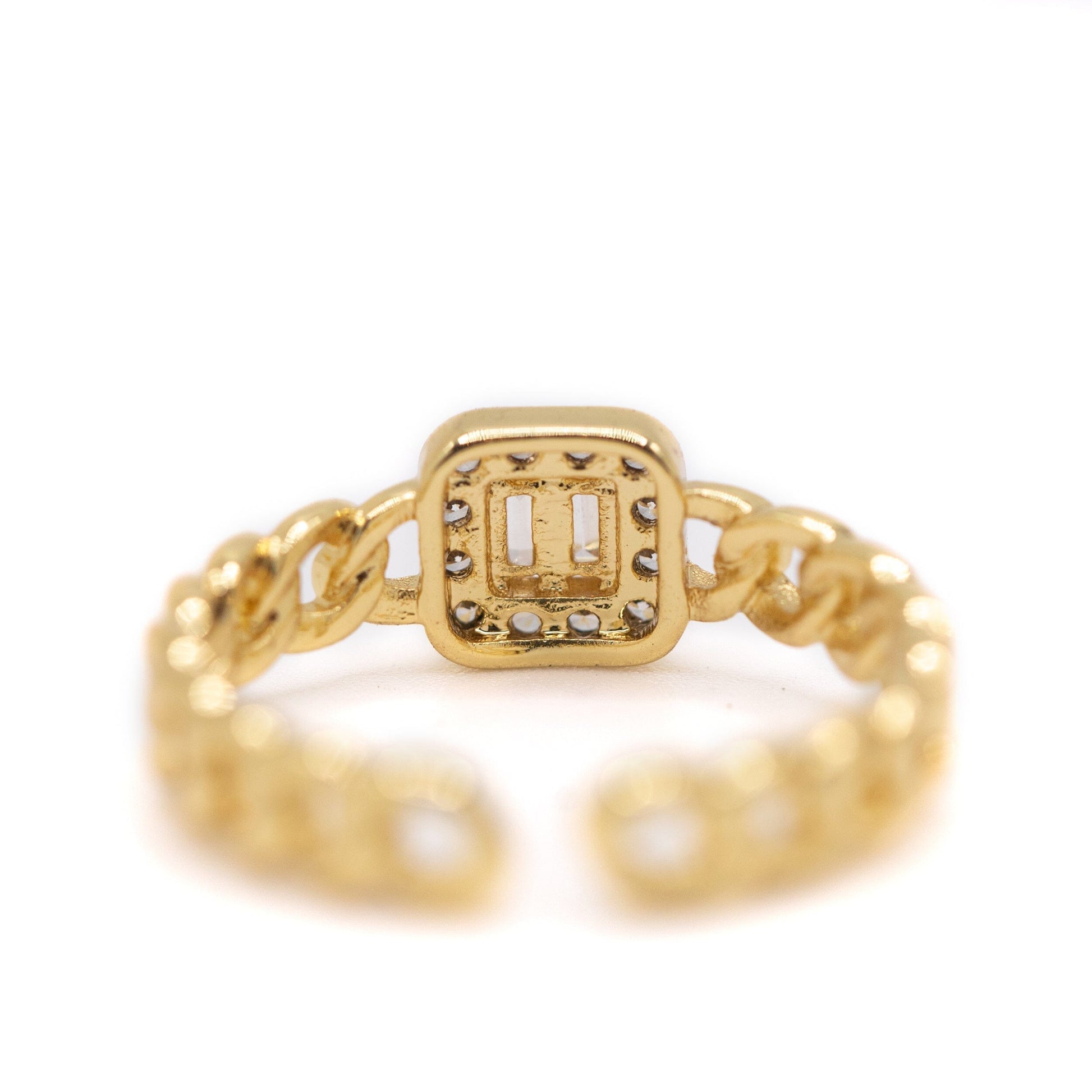 Square CZ Baguette Ring Rings athenadesigns 