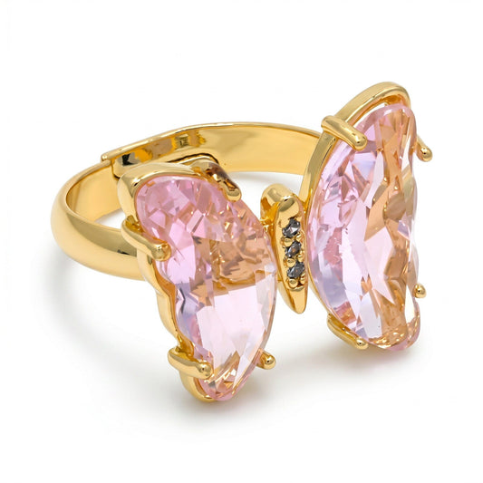 Glass Butterfly Ring Pink Rings athenadesigns 