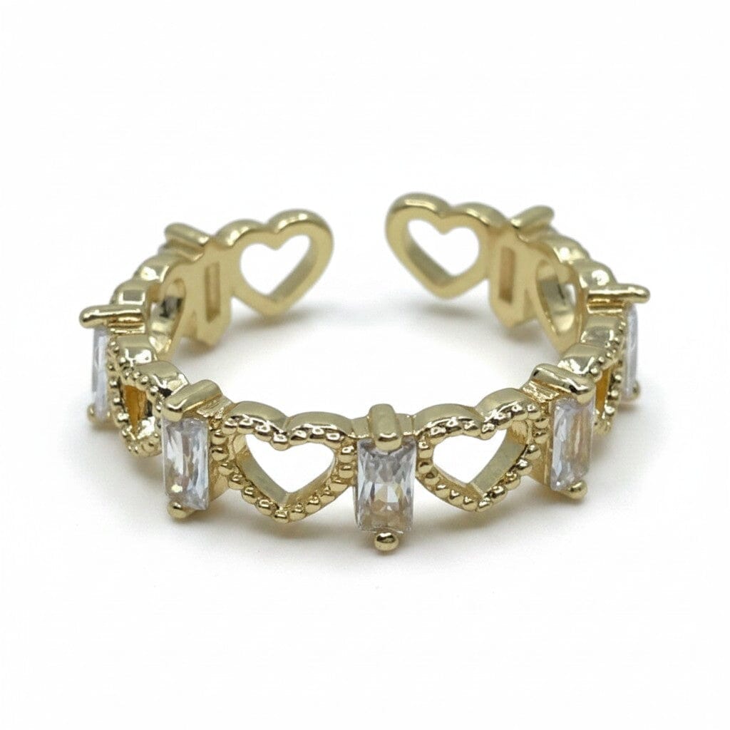 Baguettes & Hearts Ring Rings athenadesigns RG6455 