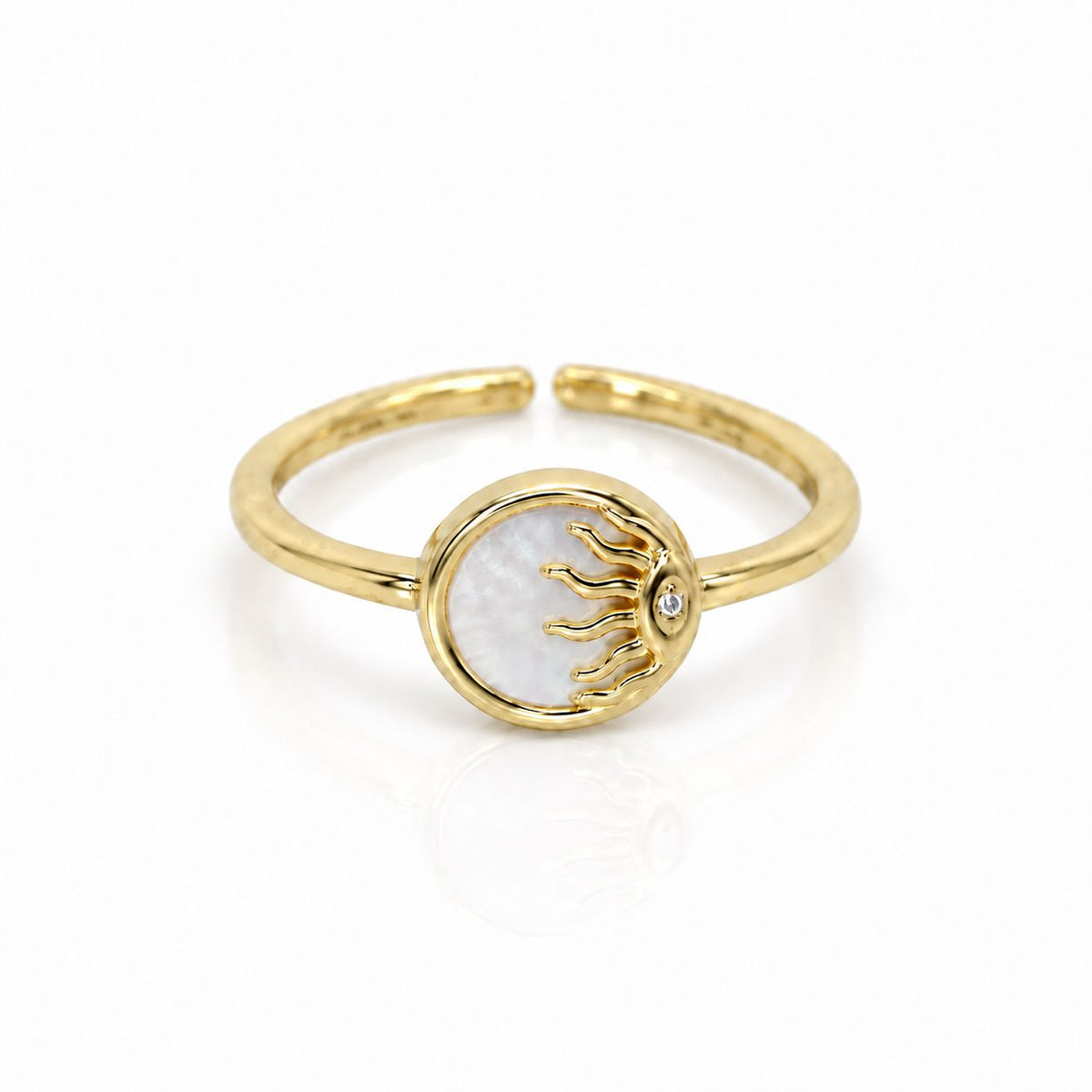 MOP Sun Ring Rings Beads RGF229R MOP/Gold 