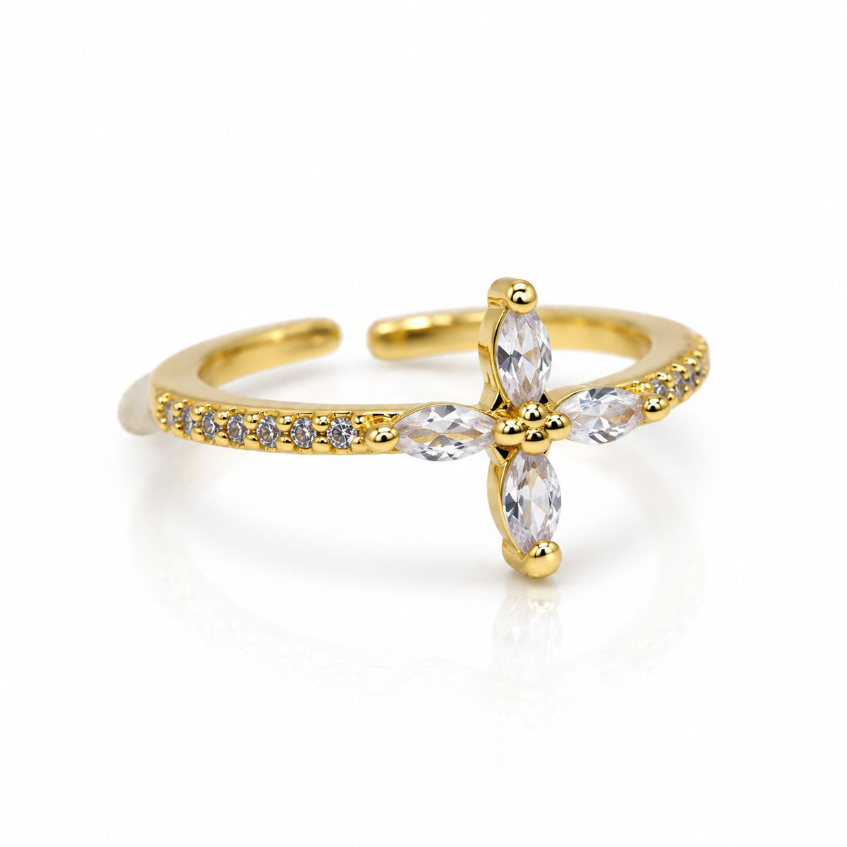 Dainty Cross Ring Rings Beads 