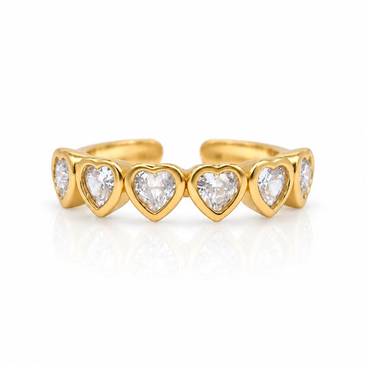 All Around Hearts Ring Rings Beads RGF4143 Gold 