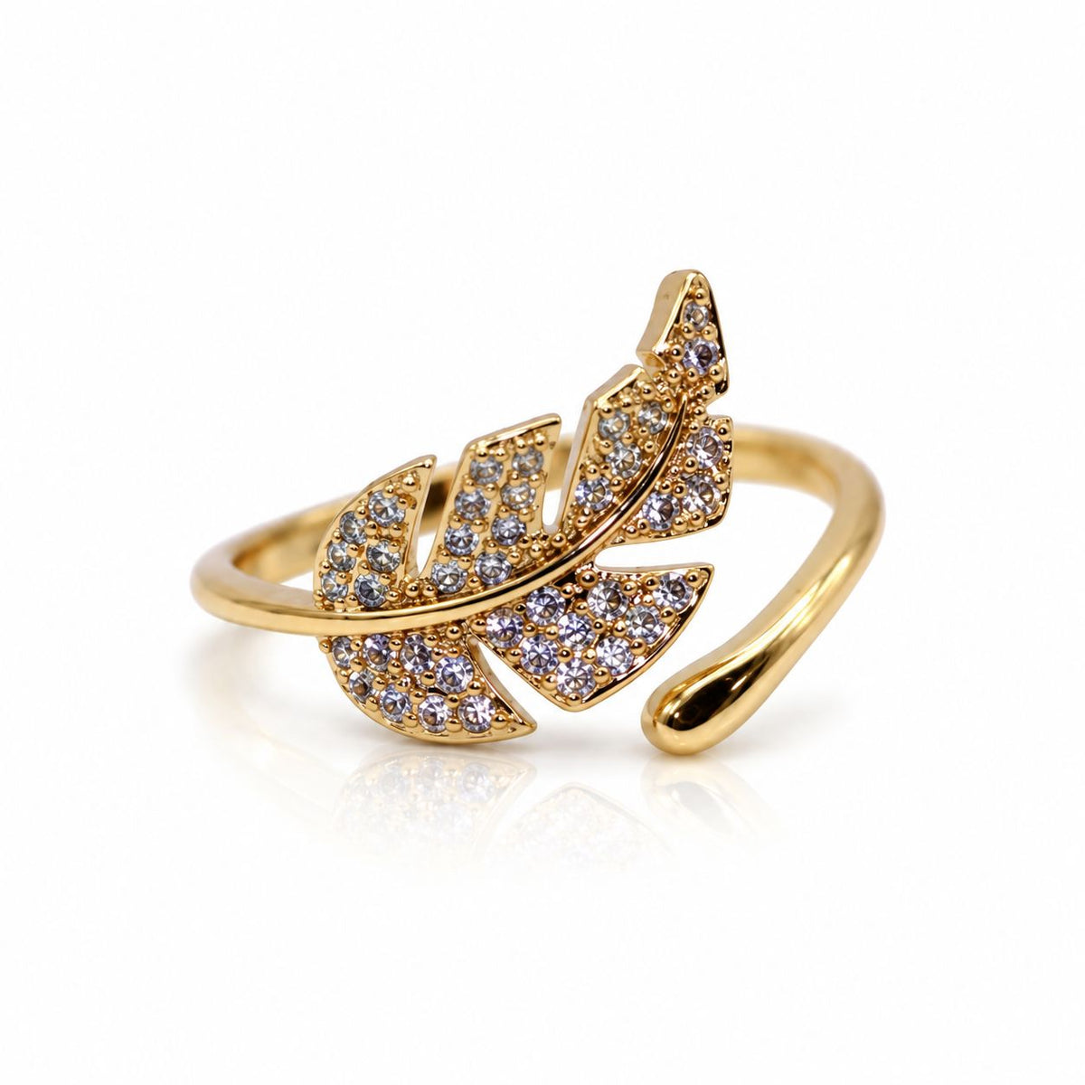 Petite Leaf Ring Rings Beads RGF4480 Gold 