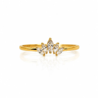 Cinq Baguette Ring Rings Iishii Designs RGPB225 Gold 