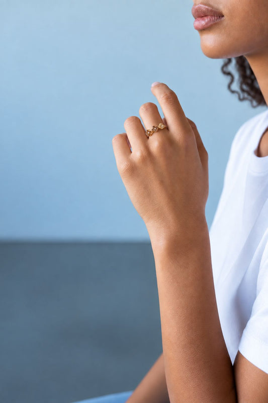 Triple Clover CZ Ring Rings Hotlife 