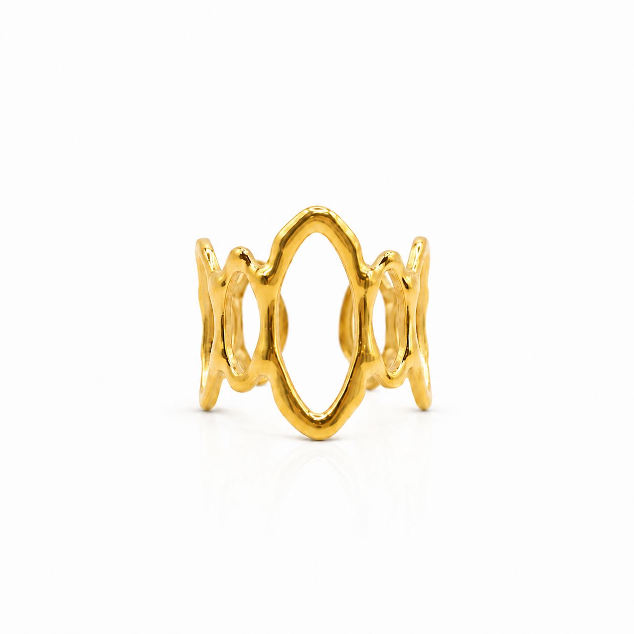 Geo Oval Ring Rings Hotlife RGST136 Gold 