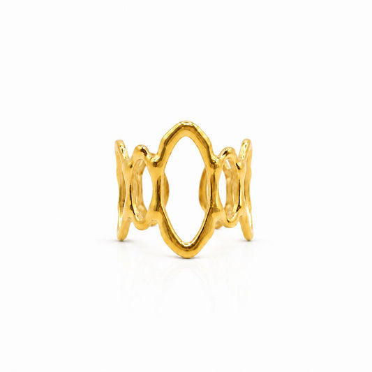Geo Oval Ring Rings Hotlife RGST136 Gold 